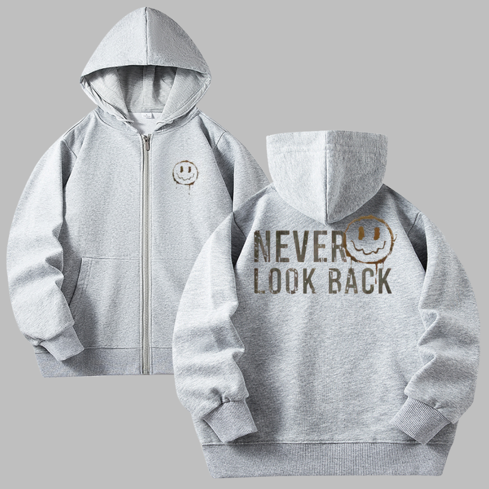 Never Look Back Zip Hoodies