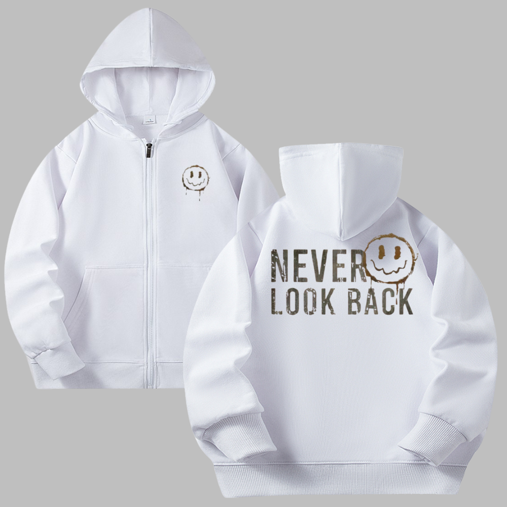Never Look Back Zip Hoodies