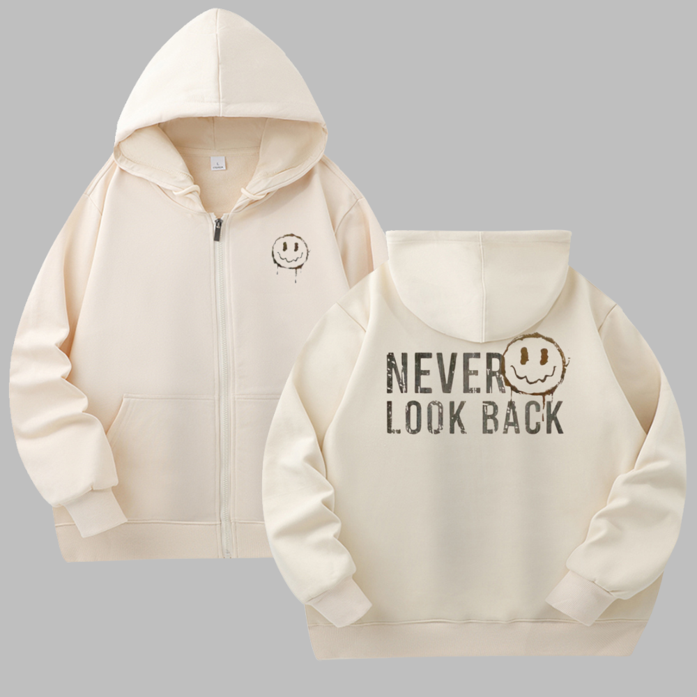 Never Look Back Zip Hoodies