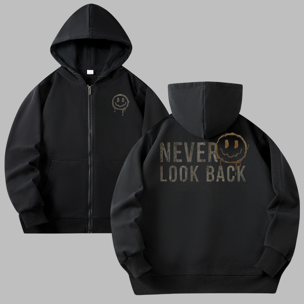 Never Look Back Zip Hoodies