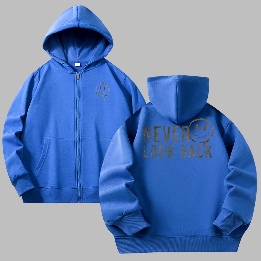 Never Look Back Zip Hoodies